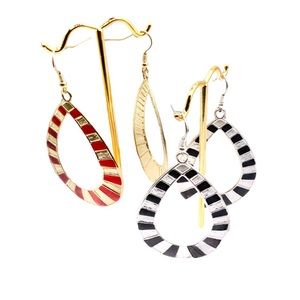 Avenue teardrop striped earrings (both pair)